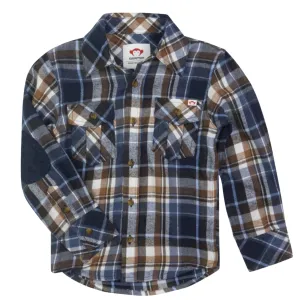 Appaman - Boys Flannel Shirt in Navy/Brown Plaid