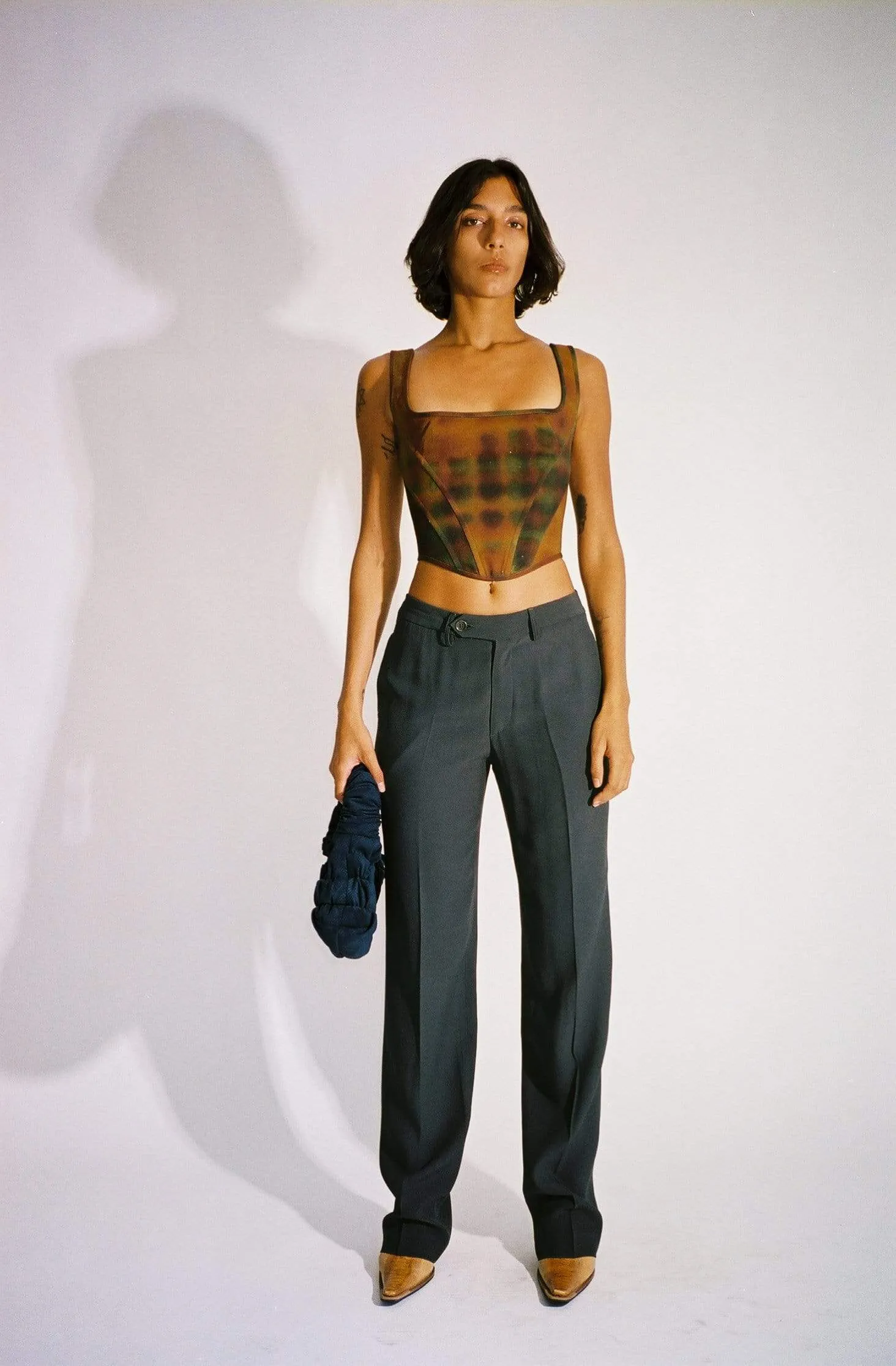 Charcoal Low Rise Suit Trouser