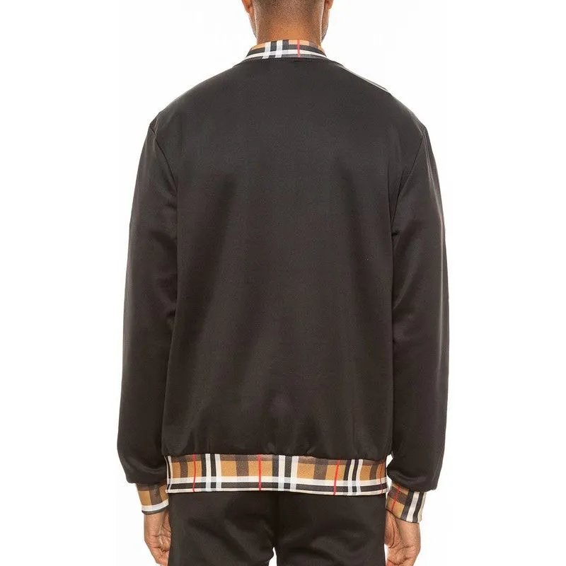 Checkered Plaid Full Zip Track Jacket