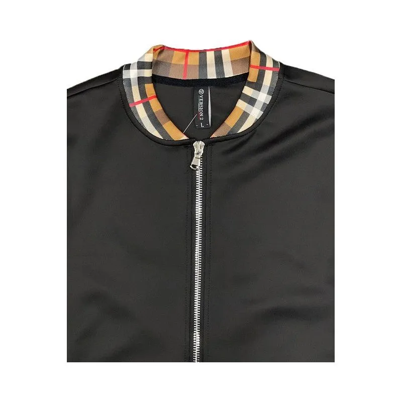 Checkered Plaid Full Zip Track Jacket