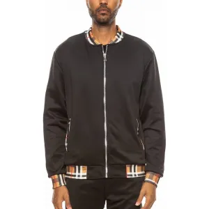 Checkered Plaid Full Zip Track Jacket