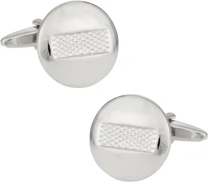 Cuff-Daddy Round Burnout Silver Cufflinks with Presentation Box