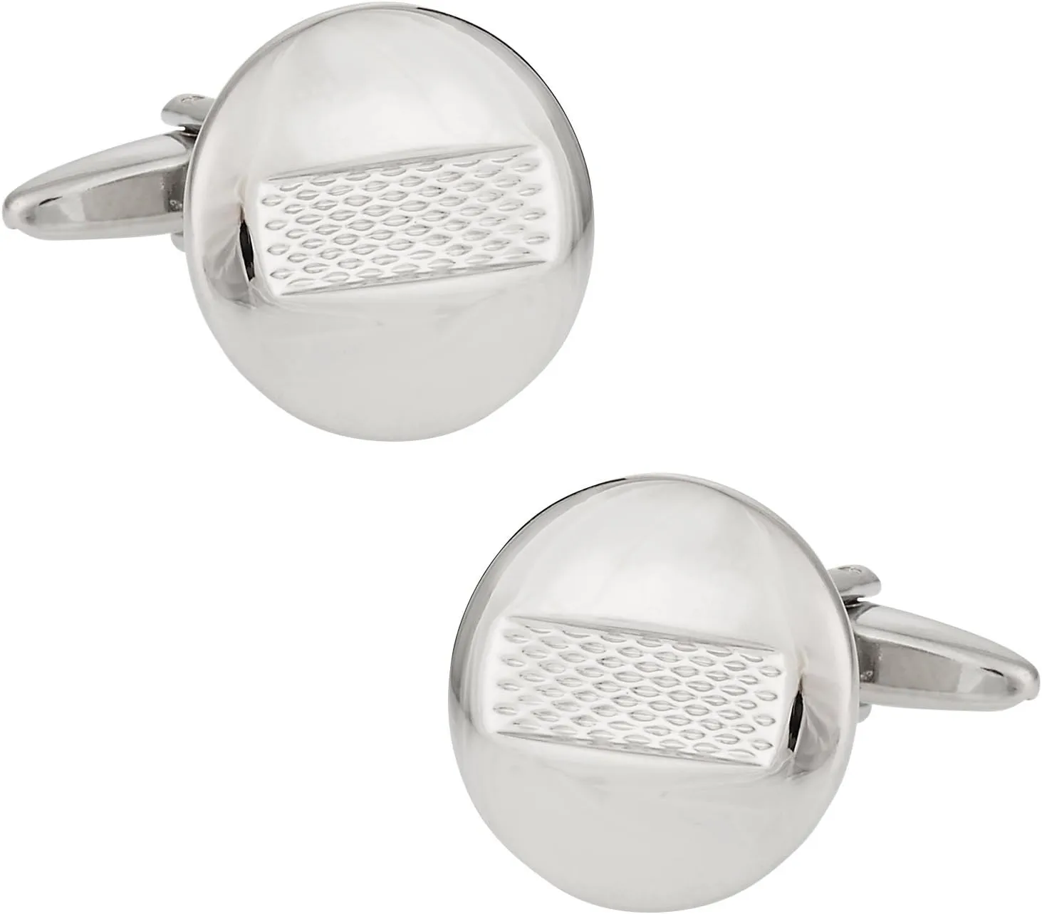 Cuff-Daddy Round Burnout Silver Cufflinks with Presentation Box