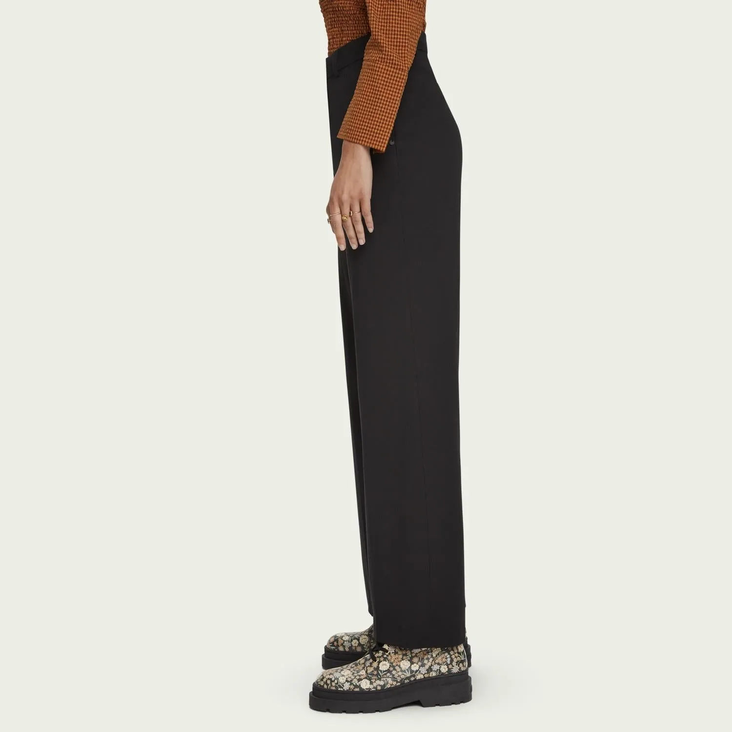 Edie Tailored Wide Leg Pants (Black)