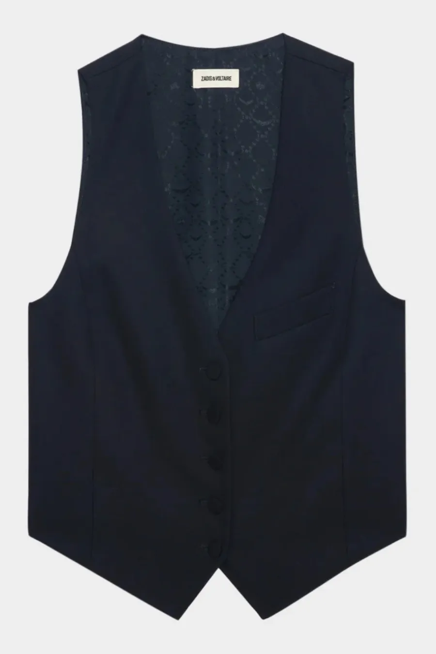 Emaux Tailored Virgin Wool Vest Encre
