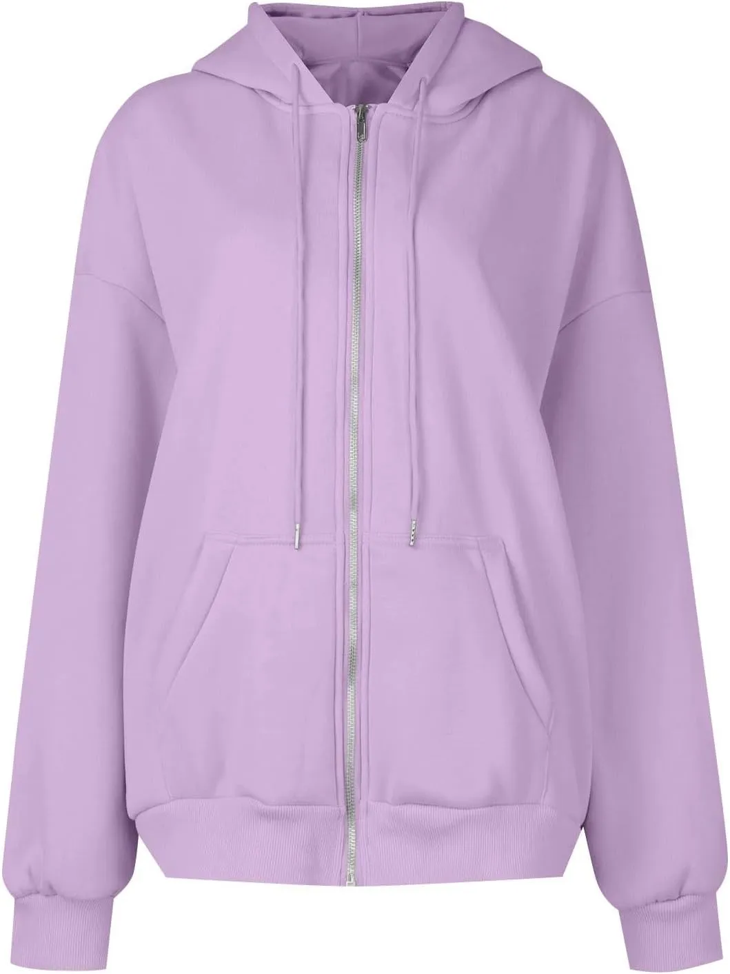 Gumipy Women Zip Up Hoodie Pullover Fleece Drawstring Oversized Sweatshirt Hoodies Long Sleeve Y2K Hoodie with Pockets