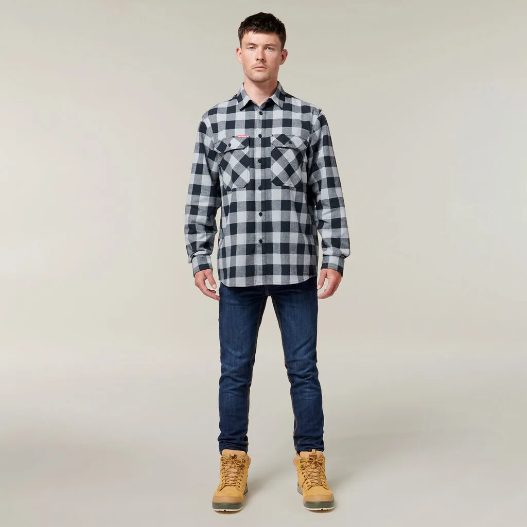 Hard Yakka Long Sleeve Check Flannel Cotton Work Shirt (Y07295)