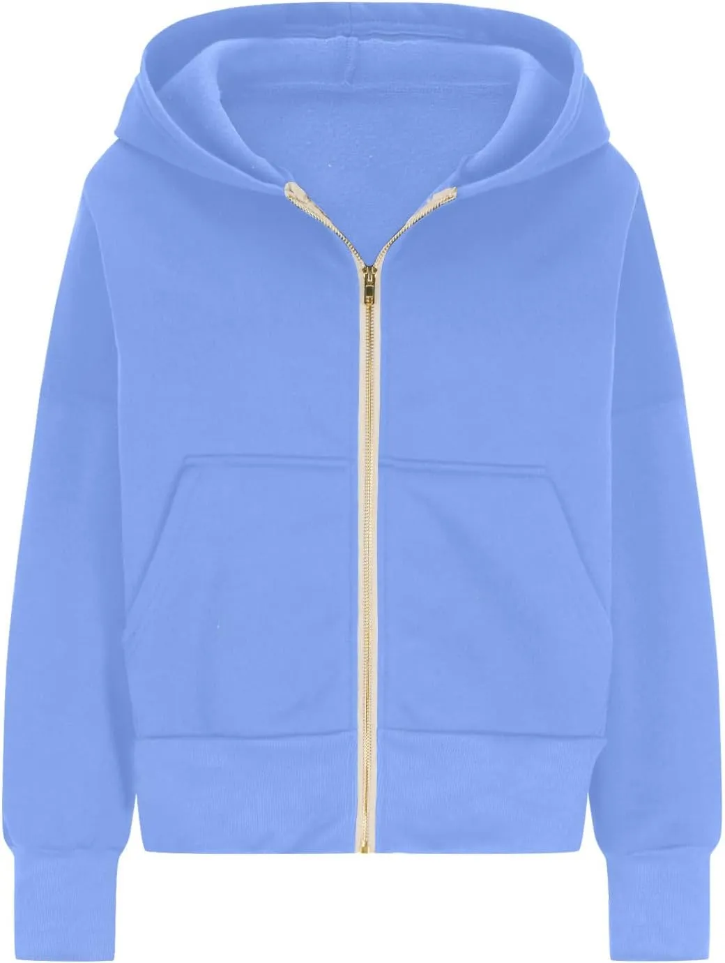 Hoodies For Women Full Zip Up Oversized Sweatshirts Casual Long Sleeve Track Jackets With Pockets 2024 Fall Outfits
