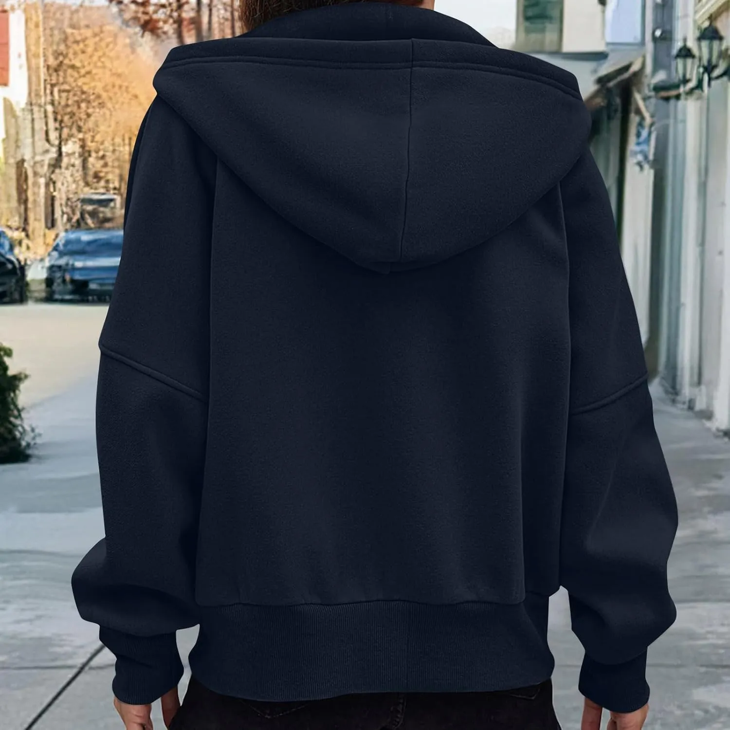 Hoodies For Women Full Zip Up Oversized Sweatshirts Casual Long Sleeve Track Jackets With Pockets 2024 Fall Outfits