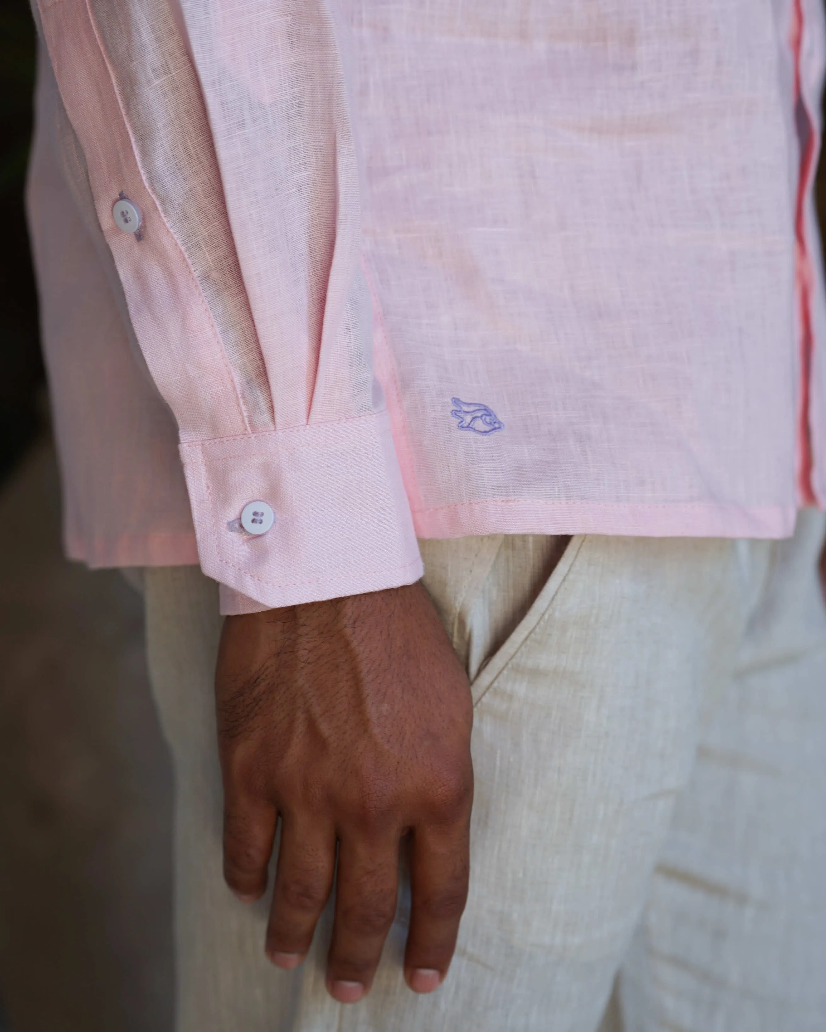 MALLORCA Linen Shirt - Pink/Lilac