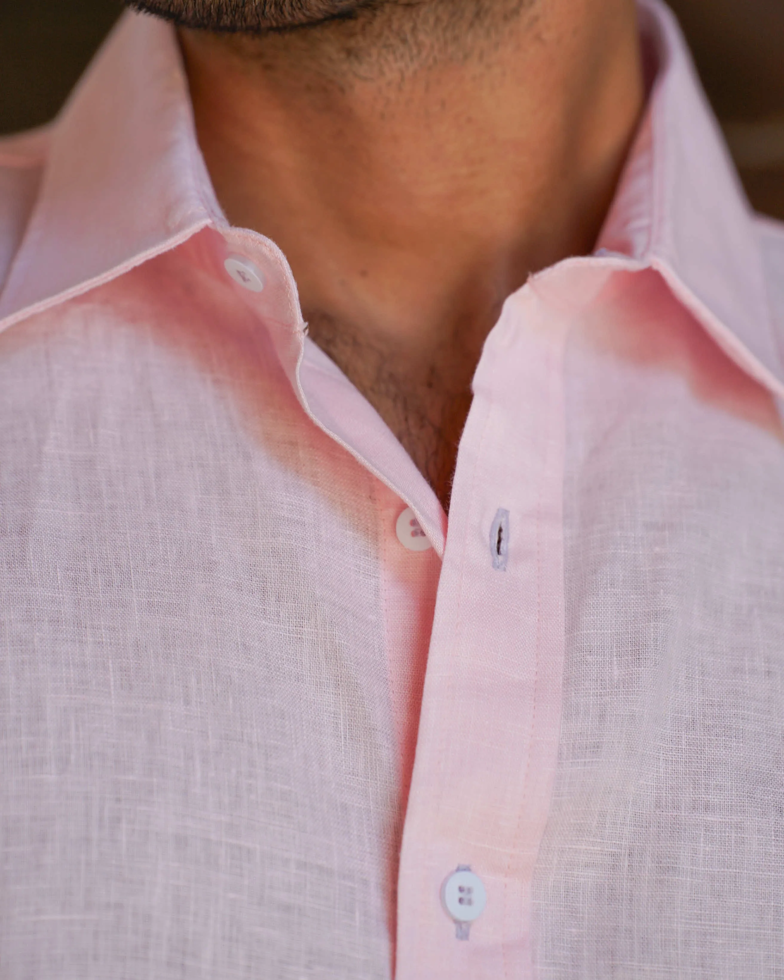 MALLORCA Linen Shirt - Pink/Lilac