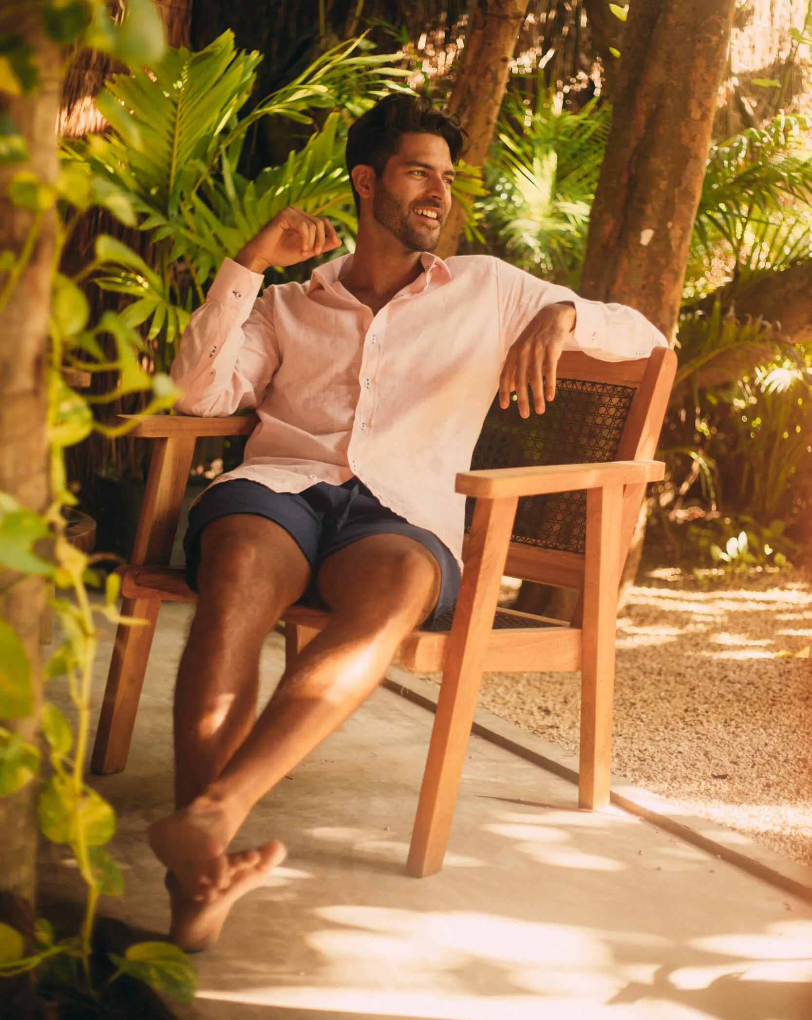 MALLORCA Linen Shirt - Pink/Lilac