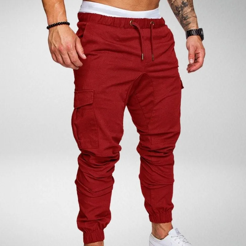 Men's Cargo Jogger Pants - Elastic Waist - Tapered Fit - Multiple Pockets