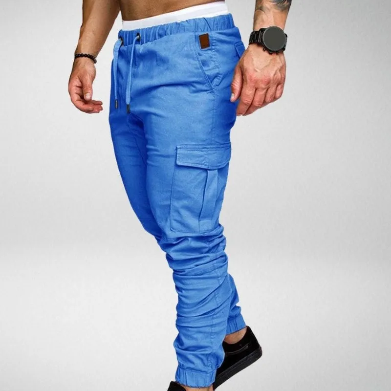 Men's Cargo Jogger Pants - Elastic Waist - Tapered Fit - Multiple Pockets