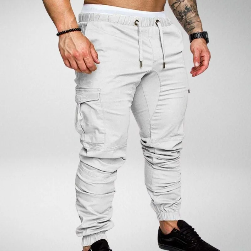 Men's Cargo Jogger Pants - Elastic Waist - Tapered Fit - Multiple Pockets