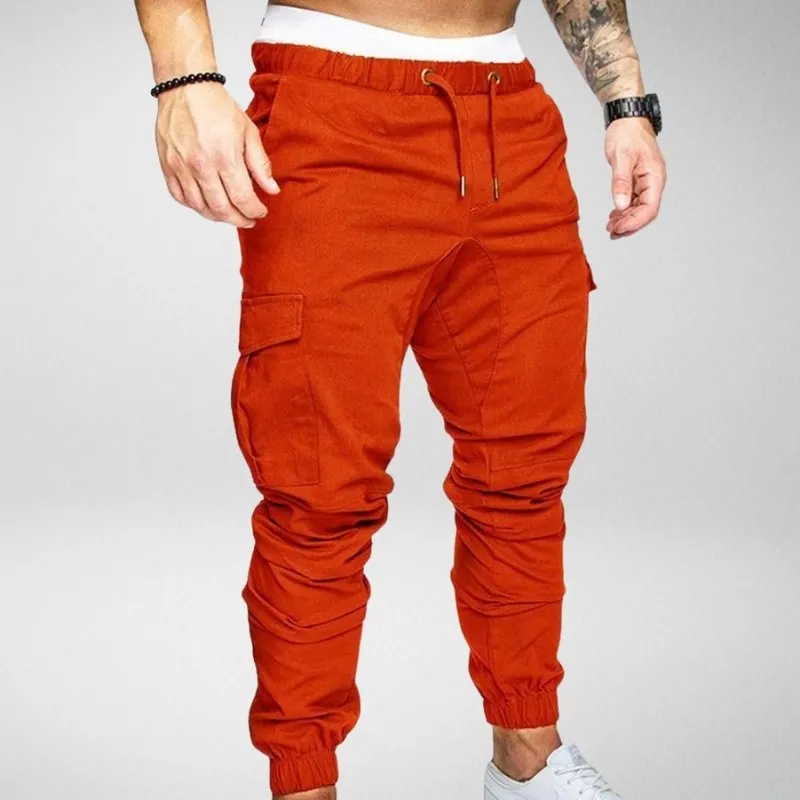 Men's Cargo Jogger Pants - Elastic Waist - Tapered Fit - Multiple Pockets