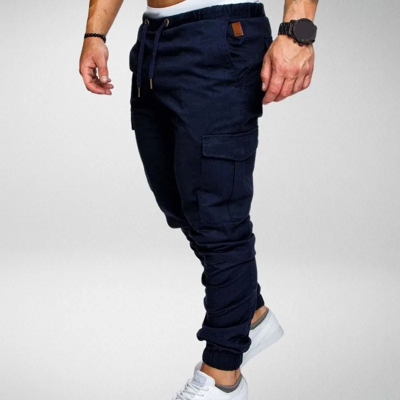 Men's Cargo Jogger Pants - Elastic Waist - Tapered Fit - Multiple Pockets