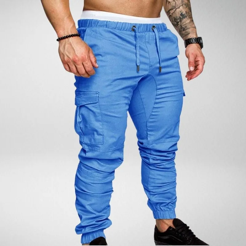 Men's Cargo Jogger Pants - Elastic Waist - Tapered Fit - Multiple Pockets