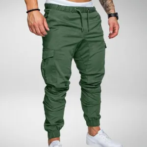 Men's Cargo Jogger Pants - Elastic Waist - Tapered Fit - Multiple Pockets