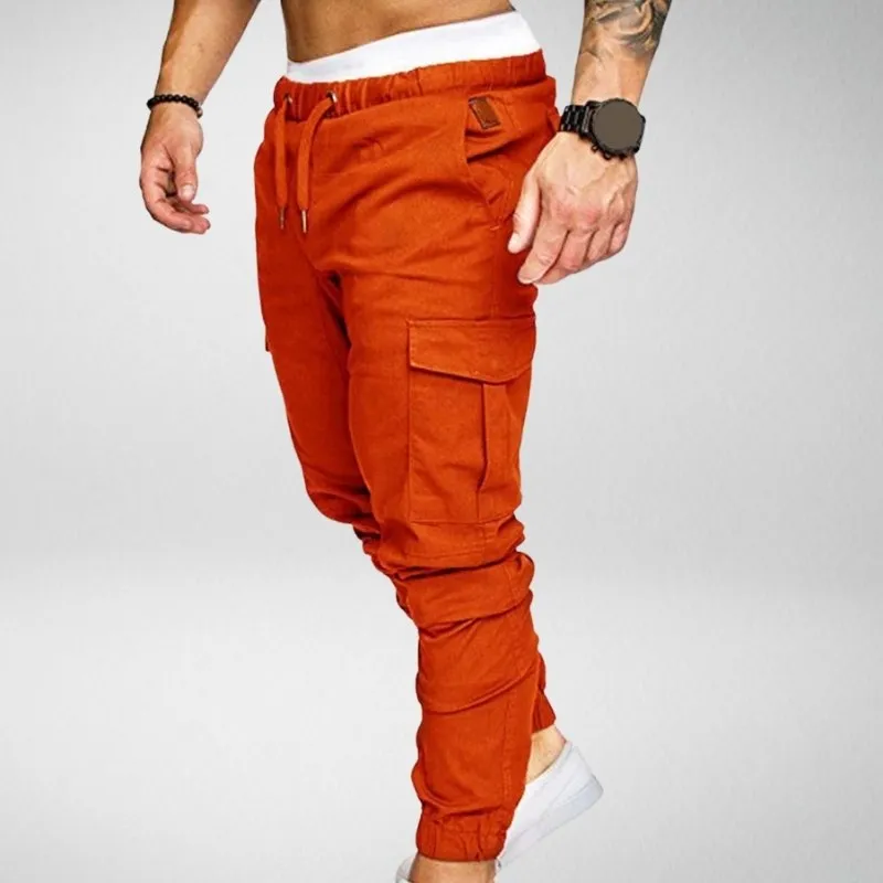Men's Cargo Jogger Pants - Elastic Waist - Tapered Fit - Multiple Pockets