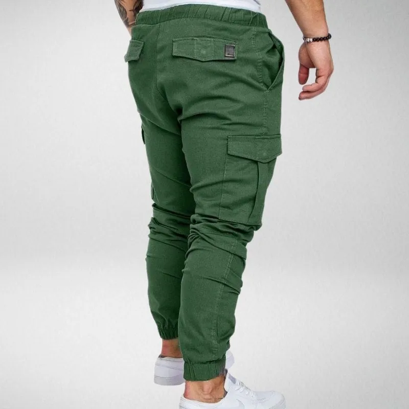 Men's Cargo Jogger Pants - Elastic Waist - Tapered Fit - Multiple Pockets