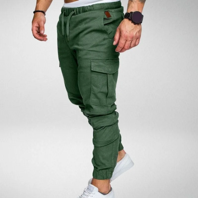 Men's Cargo Jogger Pants - Elastic Waist - Tapered Fit - Multiple Pockets
