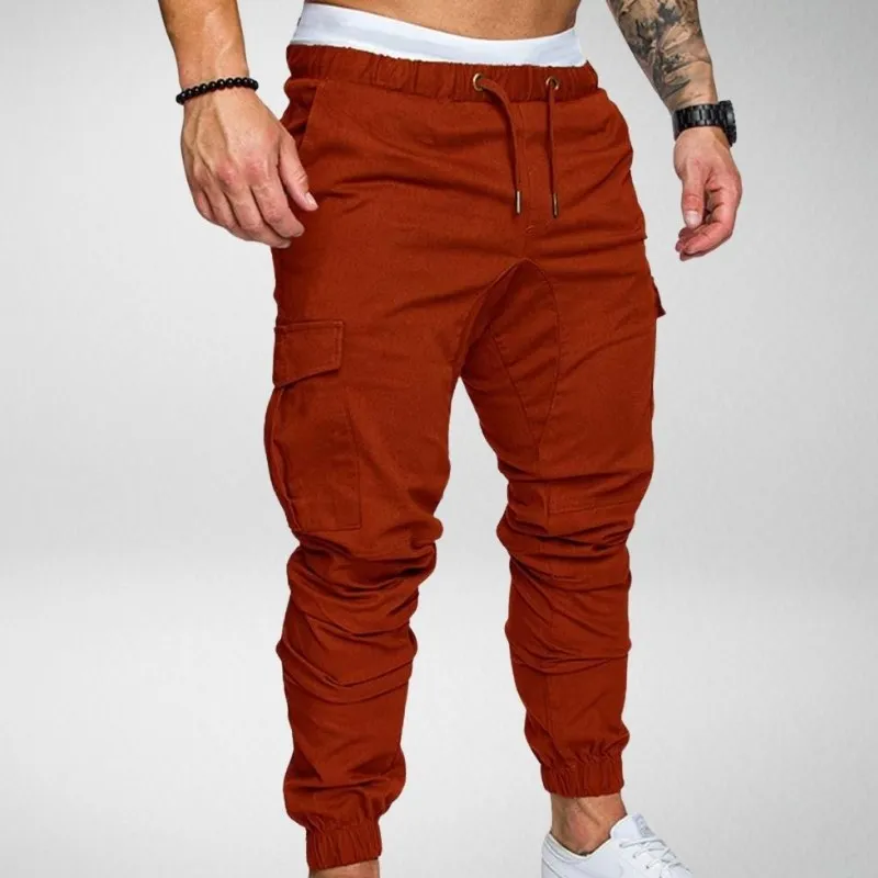 Men's Cargo Jogger Pants - Elastic Waist - Tapered Fit - Multiple Pockets
