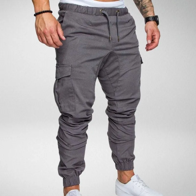 Men's Cargo Jogger Pants - Elastic Waist - Tapered Fit - Multiple Pockets