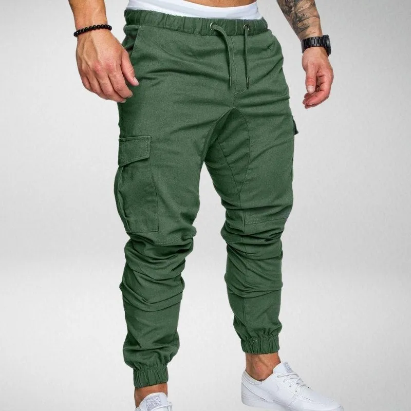 Men's Cargo Jogger Pants - Elastic Waist - Tapered Fit - Multiple Pockets