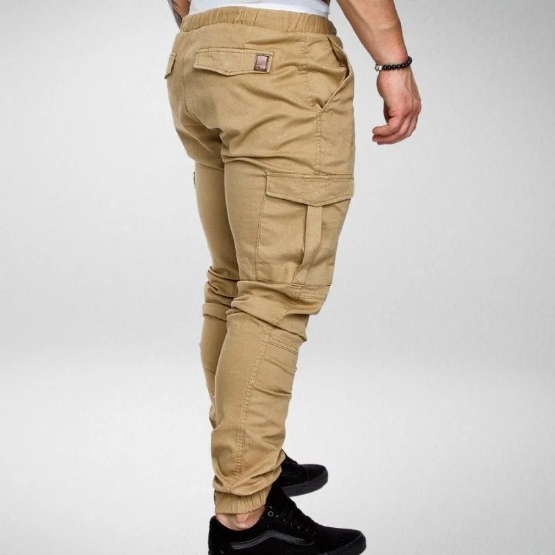 Men's Cargo Jogger Pants - Elastic Waist - Tapered Fit - Multiple Pockets