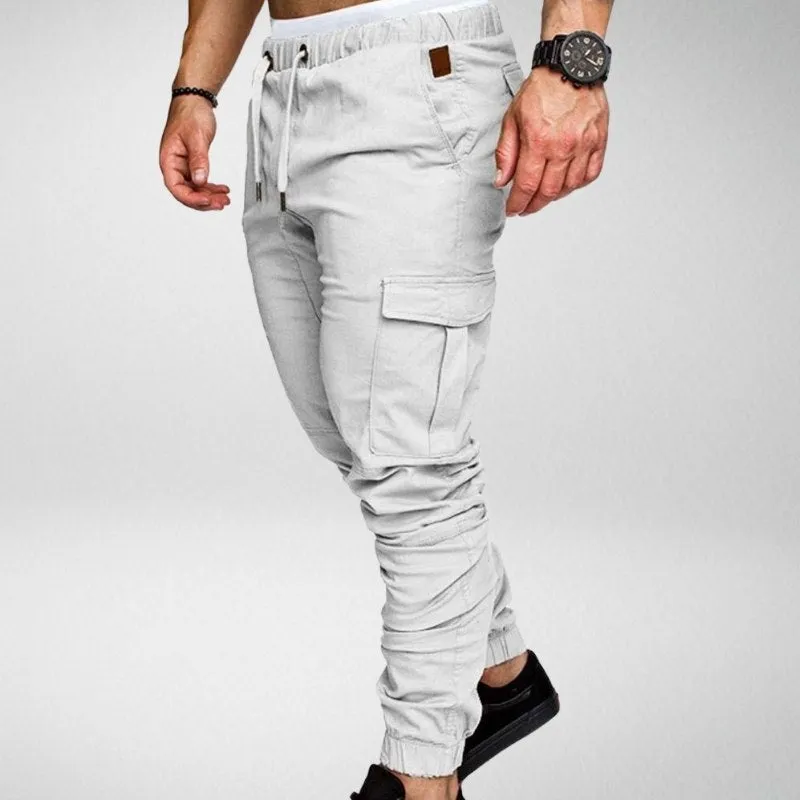Men's Cargo Jogger Pants - Elastic Waist - Tapered Fit - Multiple Pockets