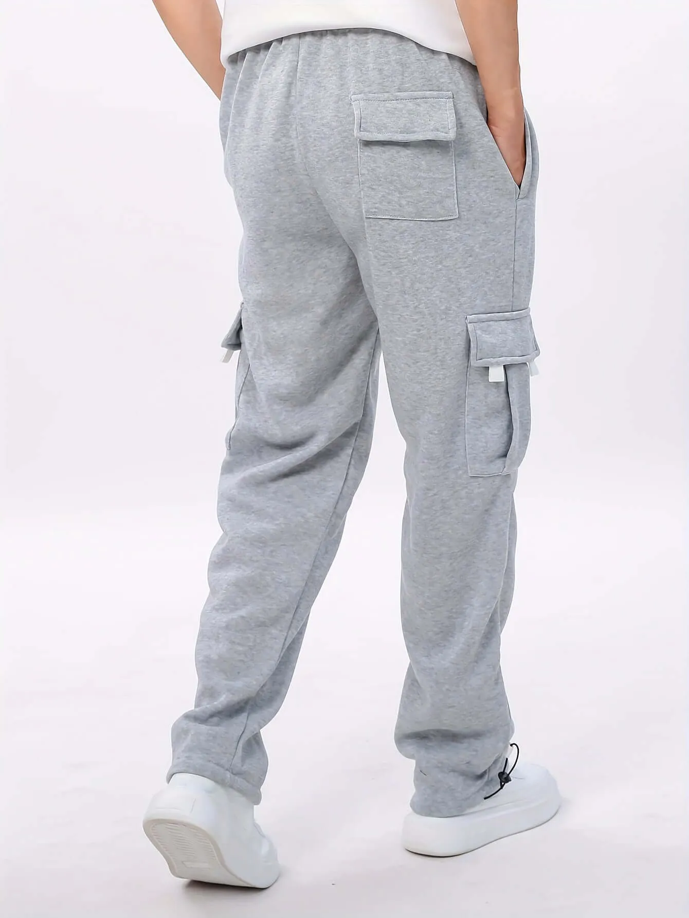 Men's Fleece Cargo Pants with Multiple Pockets