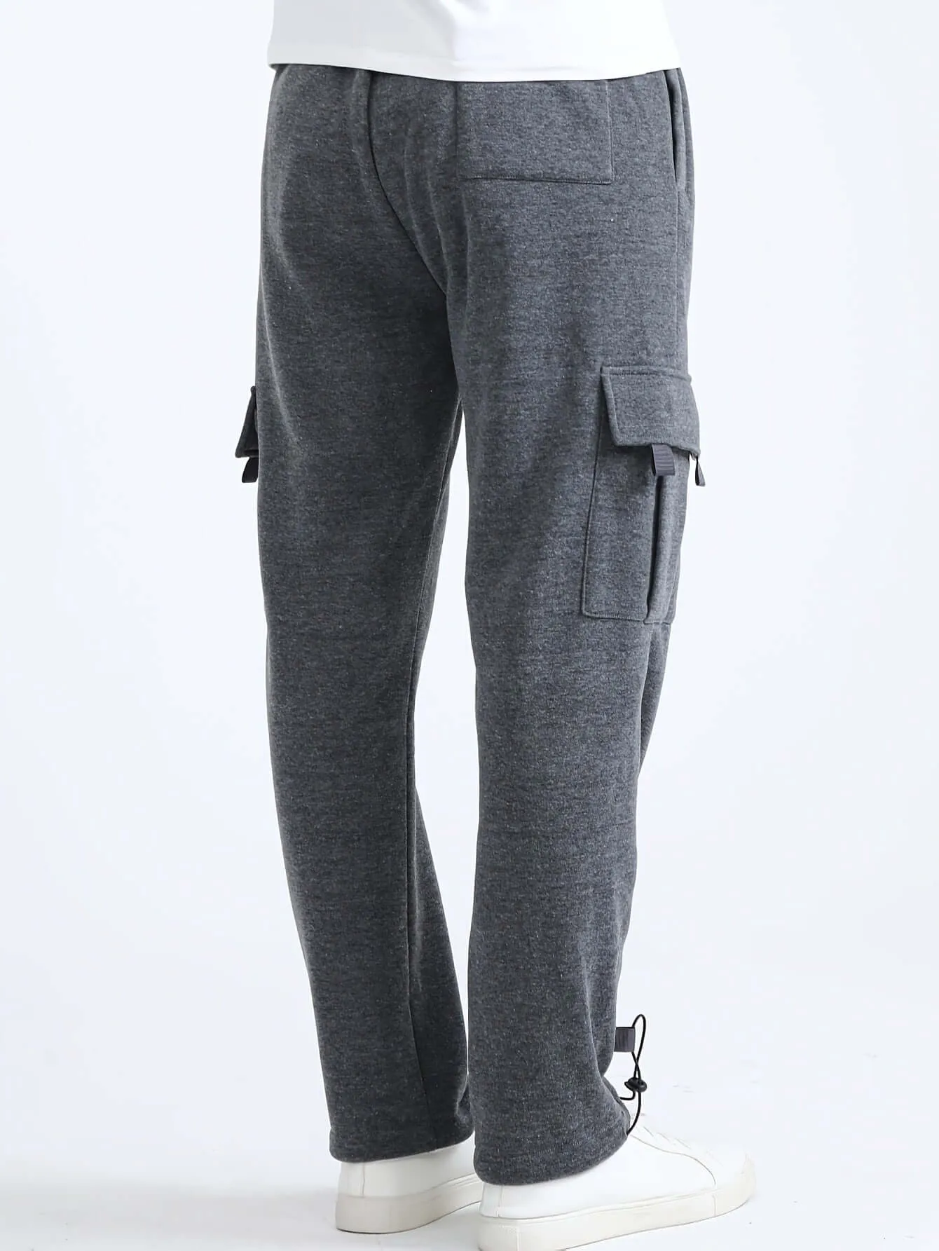 Men's Fleece Cargo Pants with Multiple Pockets
