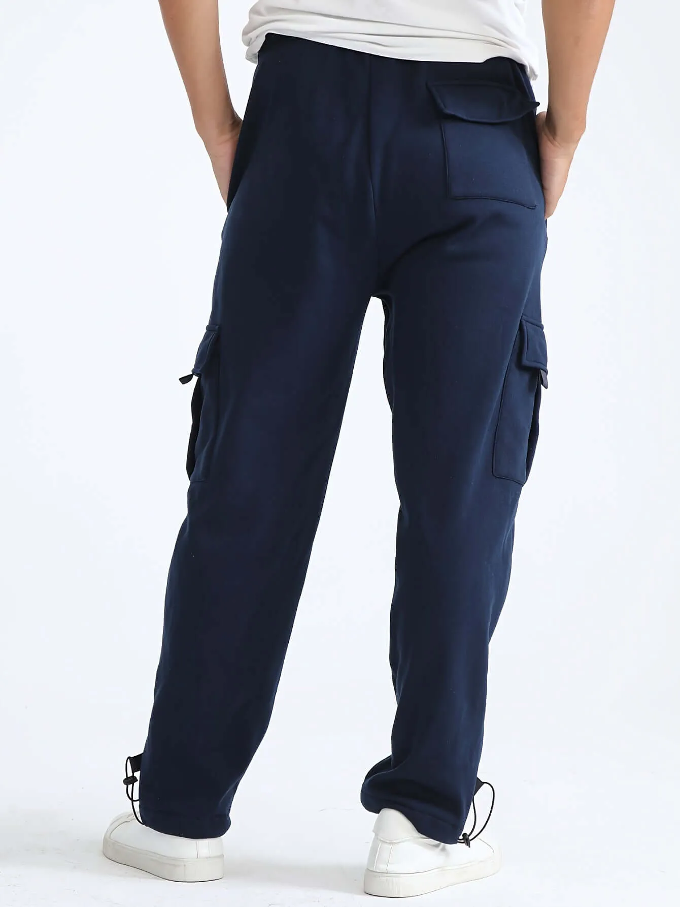 Men's Fleece Cargo Pants with Multiple Pockets