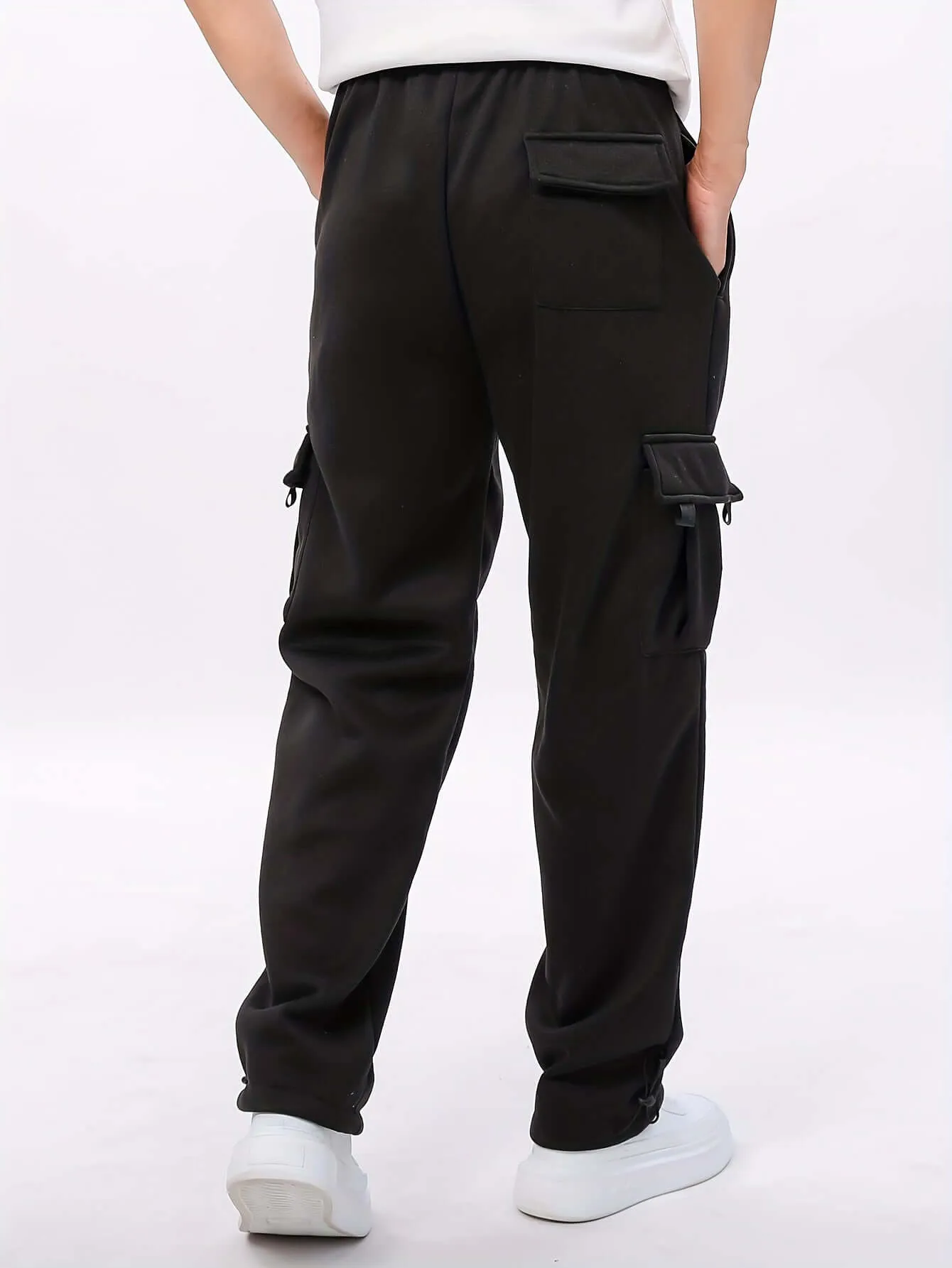 Men's Fleece Cargo Pants with Multiple Pockets