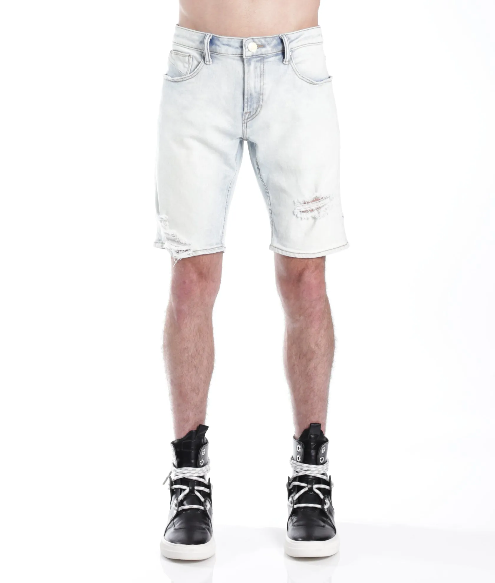 MERO SLIM SHORT w/WHITE BELT IN ZEPHYR