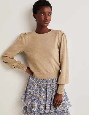Pointelle-Detailed Jumper-Mink Melange