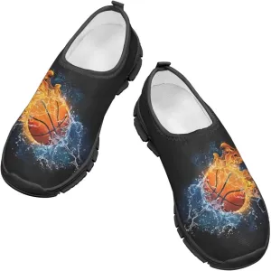 Slip On Sneakers Boys Sport Themed Kids Athletic Tennis Shoes