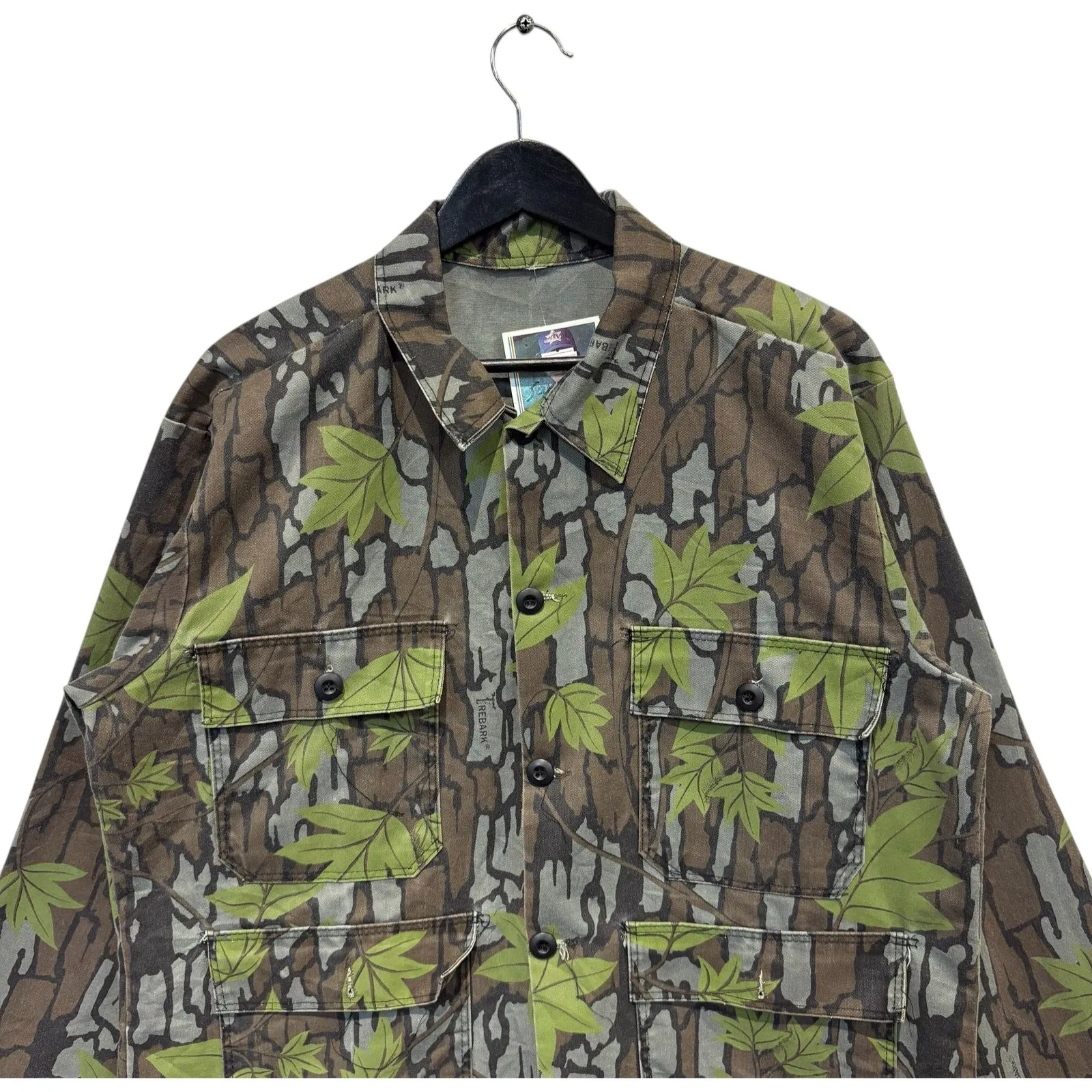 Vintage Rebark Leaf Camo Real Tree Camouflage Flannel