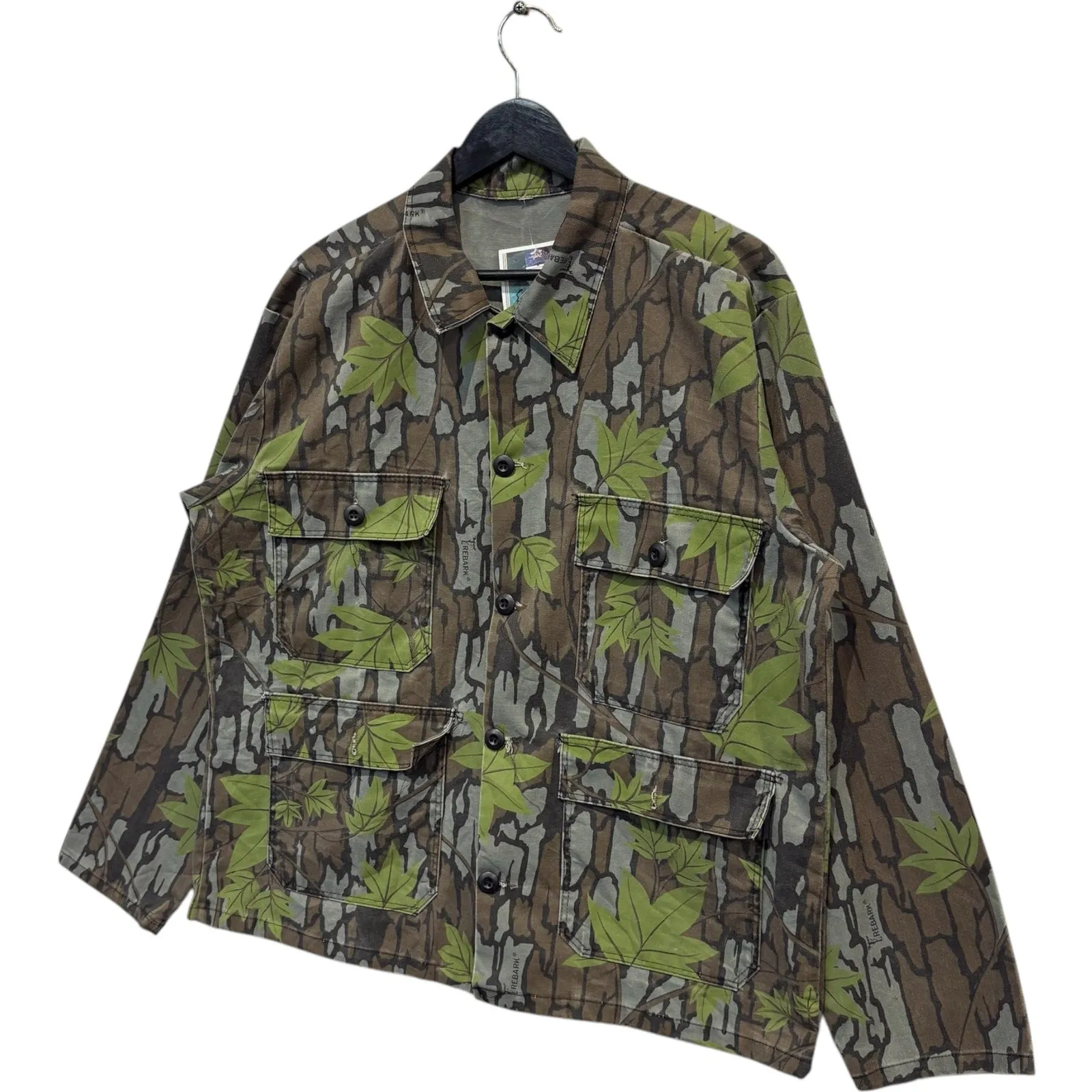 Vintage Rebark Leaf Camo Real Tree Camouflage Flannel