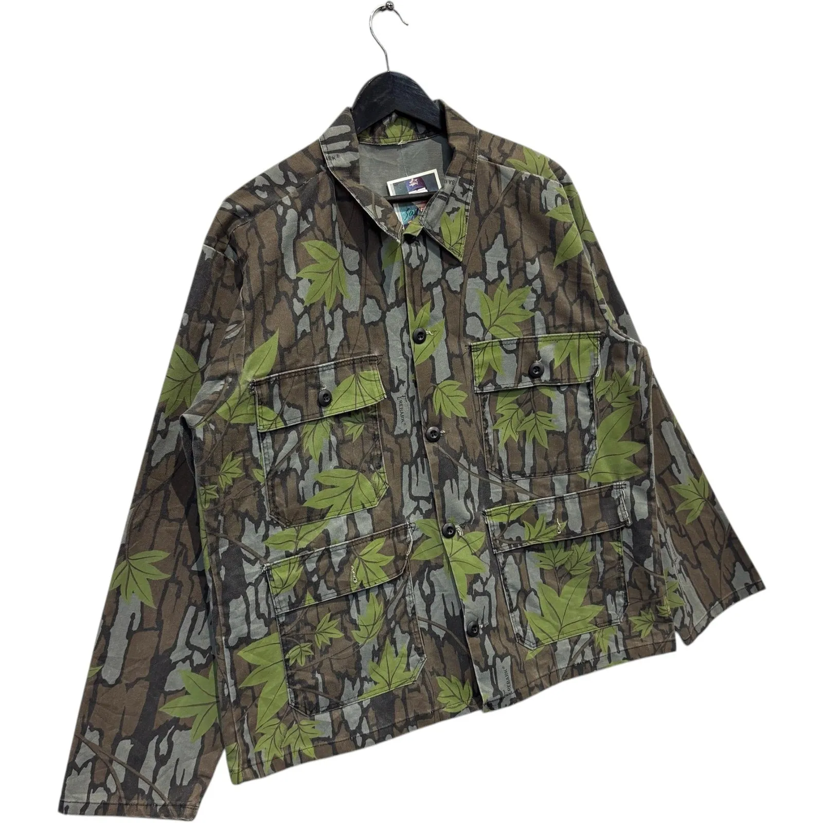 Vintage Rebark Leaf Camo Real Tree Camouflage Flannel